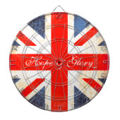 Britse vlag antiqued stijl hoop & glorie dart boar dartbord (Voorkant)