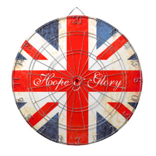 Britse vlag antiqued stijl hoop & glorie dart boar dartbord