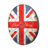 Britse vlag antiqued stijl hoop & glorie dart boar dartbord (Voorkant Rechts)