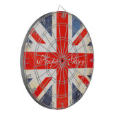 Britse vlag antiqued stijl hoop & glorie dart boar dartbord (Voorkant Links)