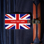 Britse vlag bagagelabels voor aangepast vervoer<br><div class="desc">Britse Union Jack vlaggen bagagelabels van de douane. Aangepaste patriottische accessoires voor tassen en koffers. Voeg uw eigen unieke tekst, citaat, naam, monogram, gezegde, enz. toe. Engelse trots. Engeland Verenigd Koninkrijk, GB Groot-Brittannië.</div>