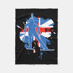 Britse vlag Biathlonist - British Biathlon Fleece Deken