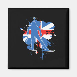 Britse vlag Biathlonist - British Biathlon Magneet