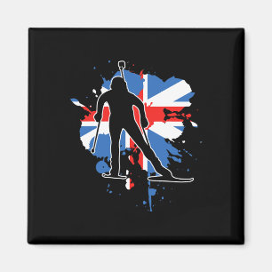Britse vlag Biathlonist - British Biathlon Magneet