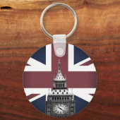  Britse vlag & Big Ben, Londen/sport Verenigd Koni Sleutelhanger (Achterkant)