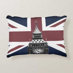  Britse vlag & Big Ben, Londen, Verenigd Koninkrij Accent Kussen