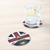  Britse vlag & Big Ben, Londen, Verenigd Koninkrij Ronde Kartonnen Onderzetter (Insitu)