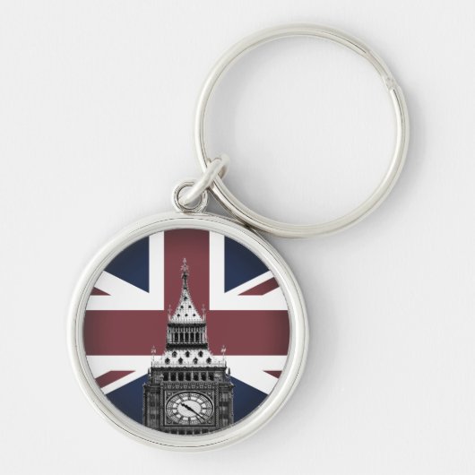  Britse vlag & Big Ben, Londen, Verenigd Koninkrij Sleutelhanger (Voorkant)
