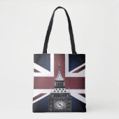 Britse vlag & Big Ben, Londen, Verenigd Koninkrij Tote Bag (Voorkant)