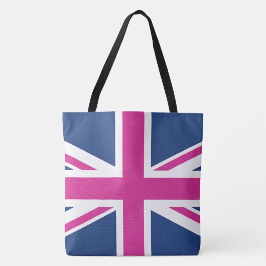 Britse vlag - Blauw & roze Tote Bag (Voorkant)