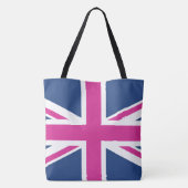 Britse vlag - Blauw & roze Tote Bag (Achterkant)