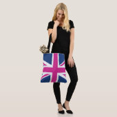 Britse vlag - Blauw & roze Tote Bag (Op model)
