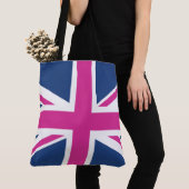 Britse vlag - Blauw & roze Tote Bag (Dichtbij)