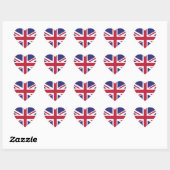 Britse vlag Brexit hartvormige x20 stickers (Vel)