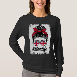 Britse Vlag Britse Moeder Rommelige Knot Moeder Le T-shirt
