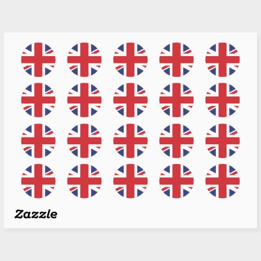 Britse vlag Classic Ronde Sticker (Vel)