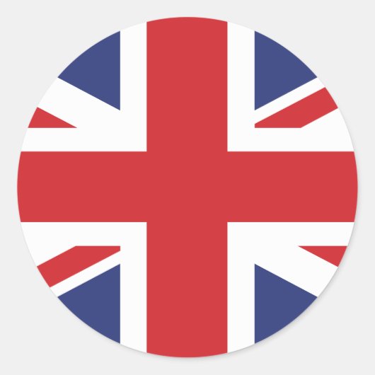 Britse vlag Classic Ronde Sticker (Voorkant)