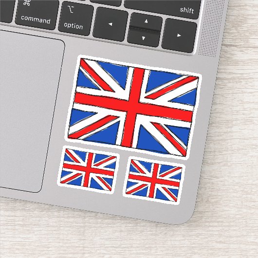 Britse vlag doodle tekening sticker (Detail)