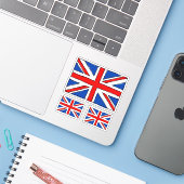 Britse vlag doodle tekening sticker (Laptop met iPhone)