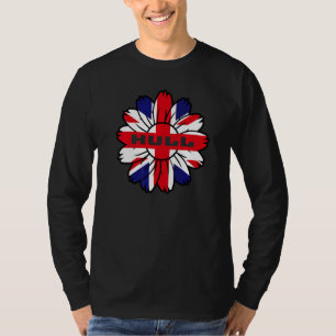 Britse Vlag Engeland Uk Brittannië Zonnebloem Hull T-shirt