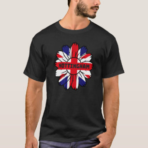 Britse Vlag Engeland Uk Zonnebloem Nottingham Unio T-shirt