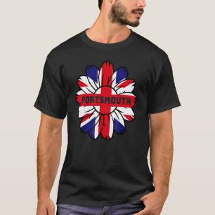 Britse Vlag Engeland Uk Zonnebloem Portsmouth Unio T-shirt