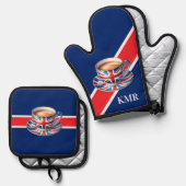 Britse vlag Esthetische Engelse theekop Ovenwant & Pannenlap Set (Voorkant / Achterkant)