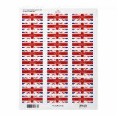 Britse vlag etiket (Full Sheet)