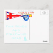 Britse vlag Fair Winds volgend op Zee Nautical Phr Briefkaart (Achterkant)