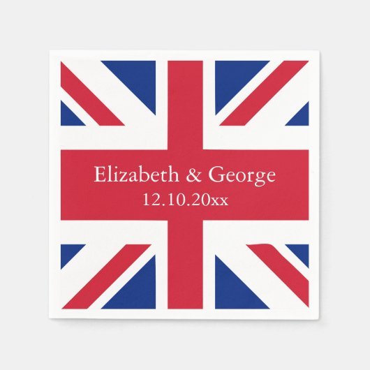 Britse vlag Flag British Wedding Servetten (Voorkant)