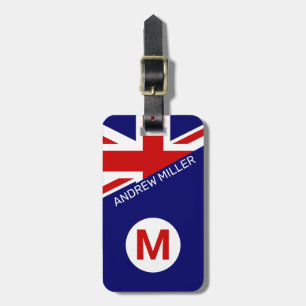 Britse vlag Gepersonaliseerde moderne reistas Bagagelabel