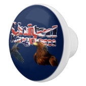 Britse vlag, Golden Eagle en Raven Keramische Knop (Rechts)