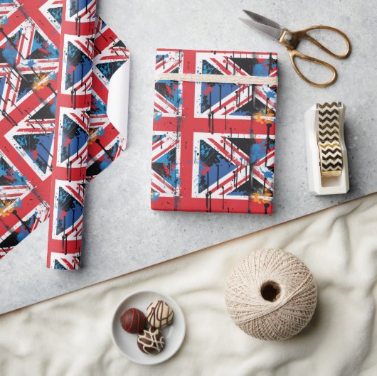 Britse vlag Graffiti Art Wrapping Paper Cadeaupapier (Crafts)