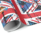 Britse vlag Graffiti Art Wrapping Paper Cadeaupapier (Rol Hoek)