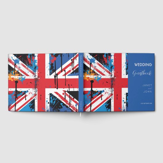 Britse vlag graffiti bruiloft gastenboek (Volledig)