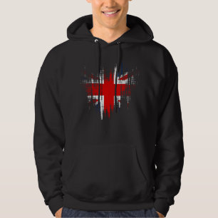 Britse Vlag Grunge Vervuild Ontwerp Heren- Hoodie