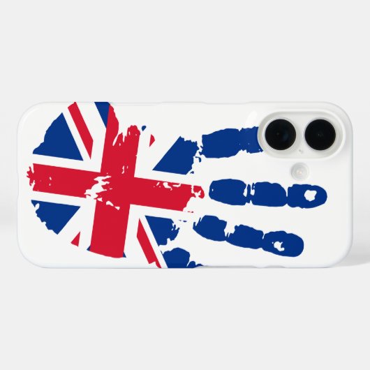 Britse vlag Handafdruk Case-Mate iPhone Case (Achterkant (horizontaal))