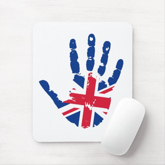 Britse vlag Handafdruk Muismat (Met muis)