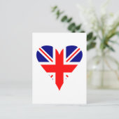 Britse Vlag Hart Funky Briefkaart (Staand voorkant)