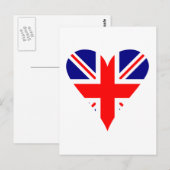 Britse Vlag Hart Funky Briefkaart (Voorkant / Achterkant)