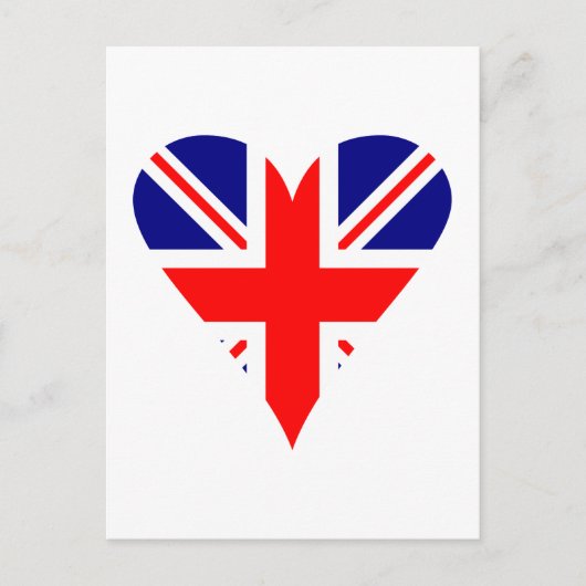 Britse Vlag Hart Funky Briefkaart (Voorkant)