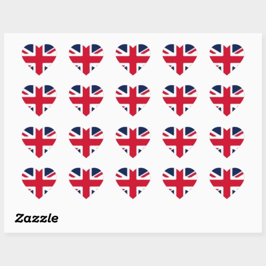 Britse vlag hart sticker (Vel)