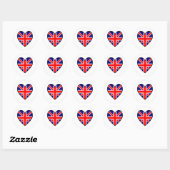 Britse Vlag Hart Valentijn  Ronde Sticker (Vel)