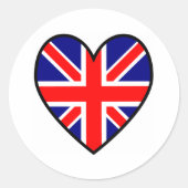 Britse Vlag Hart Valentijn  Ronde Sticker (Voorkant)