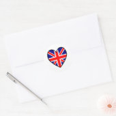 Britse Vlag Hart Valentijn  Ronde Sticker (Envelop)