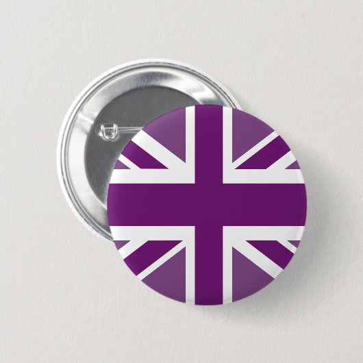 Britse vlag in Paars Ronde Button 5,7 Cm (Voorkant /achterkant)