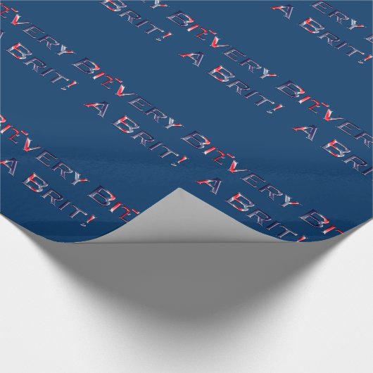 Britse vlag kleuren "Every bit a Brit" Patriottisc Cadeaupapier (Hoek)