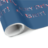 Britse vlag kleuren "Every bit a Brit" Patriottisc Cadeaupapier (Rol Hoek)