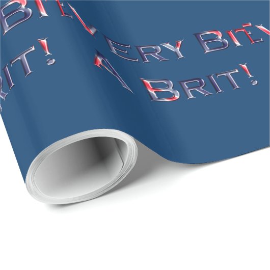 Britse vlag kleuren "Every bit a Brit" Patriottisc Cadeaupapier (Rol Hoek)