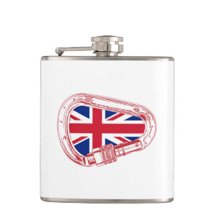 Britse vlag Klimaatcarabiner Heupfles